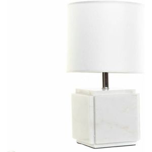 Bureaulamp DKD Home Decor Wit Polyester Metaal Marmer 220 V Gouden 50 W (20 x 20 x 34 cm)