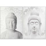 Schilderij DKD Home Decor 82,5 x 4,5 x 122,5 cm Boeddha Orientaals (2 Stuks)