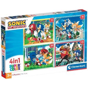 Clementoni Supercolor 4in1 Puzzel Sonic the Hedgehog (12-24 Stukjes)