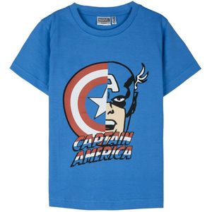 T-Shirt met Korte Mouwen voor kinderen The Avengers Blauw Maat 10 Jaar