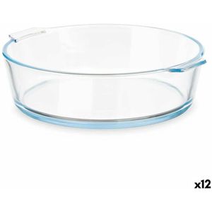 Serveerschaal Met handvatten Transparant Borosilicaatglas 1,6 L 23 x 6 x 20 cm (12 Stuks)