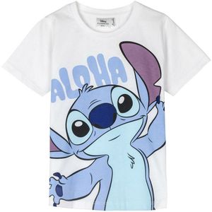 T-Shirt met Korte Mouwen voor kinderen Stitch Wit Maat 6 Jaar