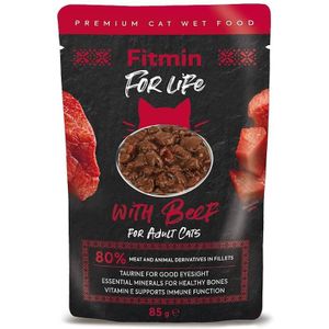 FITMIN For Life Adult Beef - nat kattenvoer - 85 g