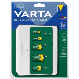 Varta Easy Universal Charger batterijenlader voor AA/AAA/C/D/E / wit