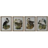 Schilderij DKD Home Decor Vogels Orientaals 45 x 3 x 60 cm (4 Stuks)