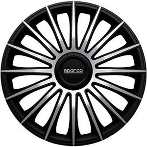 Hubkap Sparco SPC1593BKSV Zilverkleurig Zwart 15"