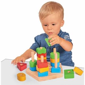 Eichhorn Stapelbord - Kleurrijk houten spel voor kinderen vanaf 1 jaar
