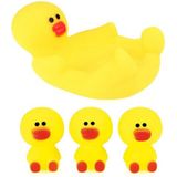 Toi-toys Badspeelgoed Bath Ducks Junior Vinyl Geel 4-delig