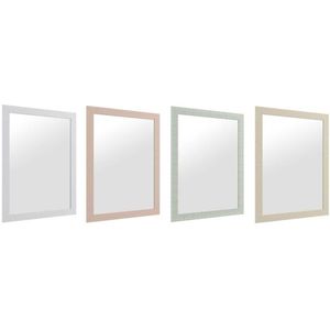 Wandspiegel DKD Home Decor 70 x 2 x 96 cm Kristal Beige Roze Groen Lichtgrijs polyestyreen Stads (4 Onderdelen)