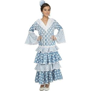 Kostuums voor Kinderen My Other Me Guadalquivir Flamenco danser Turkoois Maat 5-6 Jaar