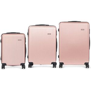 Kofferset Roze Strepen 3 Onderdelen