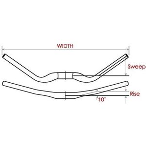 Vlinderstuur Satori Zone Ø31.8/B=600mm - mat zwart