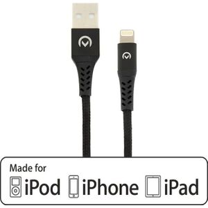 Mobilize Strong Nylon Cable USB to Apple MFi Lightning 2m. 12W Black