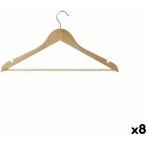 Set van 8x stuks houten kledinghangers 45 x 23 cm - Kledingkast hangers/kleerhangers