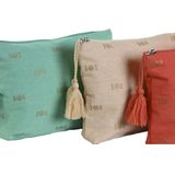 Reistasje Home ESPRIT Groen Beige Koraal 25 x 5 x 20 cm (3 Stuks)