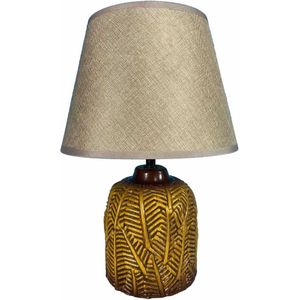 Bureaulamp Versa Hosto Geel Keramisch Textiel (22,5 x 33 x 12,5 cm)