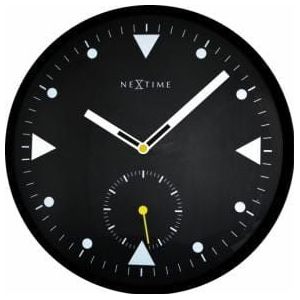 NeXtime klok 3049 Serious Black, Ø32 cm, Wall, Black