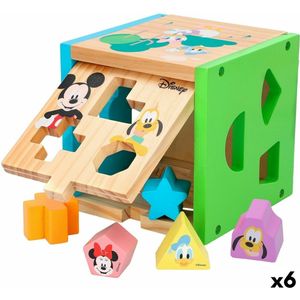 Houten Kinderpuzzel Disney 14 Onderdelen 15 x 15 x 15 cm (6 Stuks)