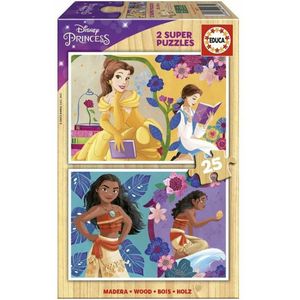 Set van 2 Puzzels Disney Princess Bella + Vaiana 25 Onderdelen