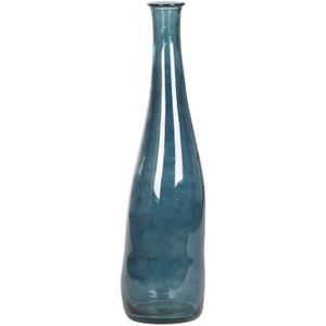 Vaas DKD Home Decor 18 x 18 x 80 cm Blauw Gehard glas