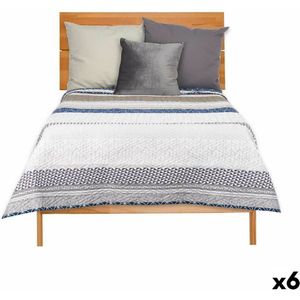 Omkeerbare sprei 240 x 260 cm Zeshoekig Blauw Wit Grijs (6 Stuks)