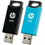 USB stick HP 212 USB 2.0 Blauw/Zwart (2 uds) Inhoud 64 GB