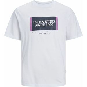 Heren-T-Shirt met Korte Mouwen Jack & Jones Lafayette Box Wit Maat L