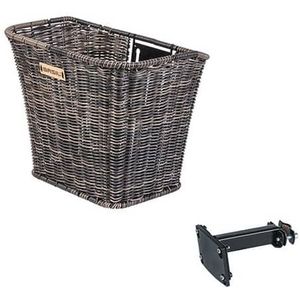 Fietsmand Basil Bremen Rattan Look met FM stuurpenhouder  27 x 35 x 29 cm - nature brown