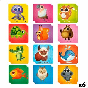 Memory Spel Lisciani Kinderpuzzel Tactiel 24 Onderdelen 7 x 0,1 x 7 cm (6 Stuks)