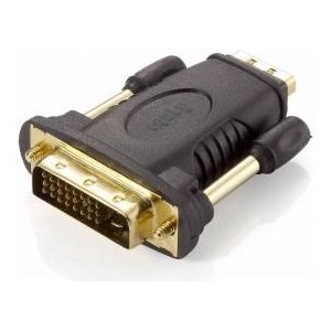 Equip 118908 DVI-D-Dual-Link to HDMI Adapter, DVI (24+1) HDMI A, M/F, Black