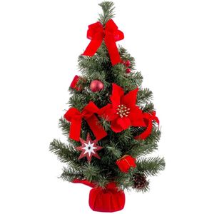 Kerstversiering Rood Groen Plastic Weefsel Kerstboom 60 cm