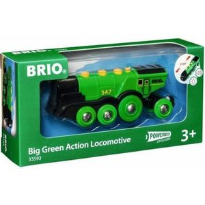 BRIO Groene Locomotief Op Batterijen - 33593 - Speelgoedvoertuig