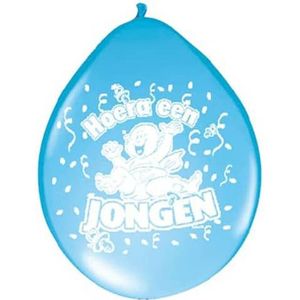 Ballon Hoera een Jongen 30cm 8 stuks