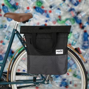 Gerecyclede shopper fietstas Urban Proof 20 liter - zwart/grijs