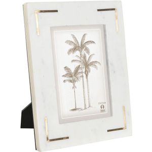 Fotolijsten Home ESPRIT Wit Gouden Blik Marmer Natuurlijk Shabby Chic 20 x 2 x 25 cm