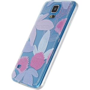 Xccess TPU/PC Case Samsung Galaxy S5/S5 Plus/S5 Neo Transparent/Floral Pink