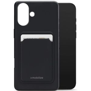 Mobilize Rubber Gelly Card Case Apple iPhone 16 Matt Black