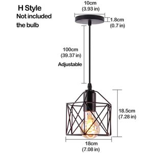 Homestyle Pro MK001-B Industriële Hanglamp 18x18.5 cm Zwart/Metaal