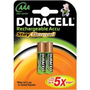 Oplaadbare Batterijen DURACELL HR03 1.2 V AAA (2 Stuks)
