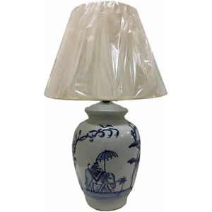 Bureaulamp DKD Home Decor Blauw Wit Porselein Olifant (40 x 40 x 60 cm)