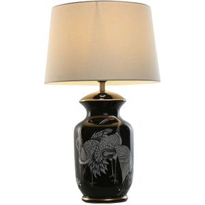 Bureaulamp Home ESPRIT Zwart Gouden Keramisch 50 W 220 V 40 x 40 x 70 cm