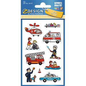 Avery AV-54137 Z-Design Kids Stickers Hulpdiensten 3 Vel