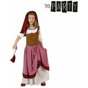 Kostuums voor Kinderen Th3 Party Middeleeuwse boerin Multicolour (4 Onderdelen) Maat 10-12 Jaar