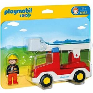 PLAYMOBIL 1.2.3 Brandweerwagen met ladder - 6967