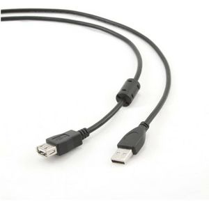 Verlengkabel USB GEMBIRD 3m USB 2.0 A M/FM Zwart 3 m