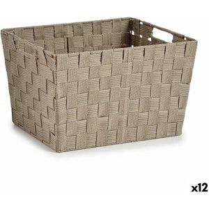 Wasmand Beige Stof 10 L 25 x 20 x 35,5 cm (12 Stuks)