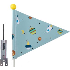 Veiligheidsvlag PexKids Rocket - blauw met raket print