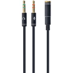 Gembird !Adapter audio stereo 3.5mm mini Jack/4PIN/ audio kabel 0,2 m 2 x 3.5mm Zwart
