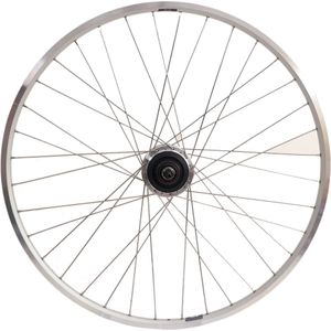 Achterwiel 28" Nexus 7 rollerbrake naaf met zilveren velg en RVS spaken