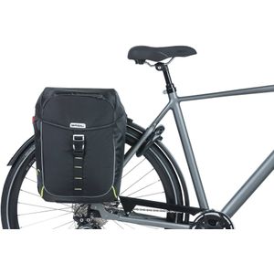 Dubbele fietstas Basil Miles Double Bag MIK 34 liter - zwart/lime